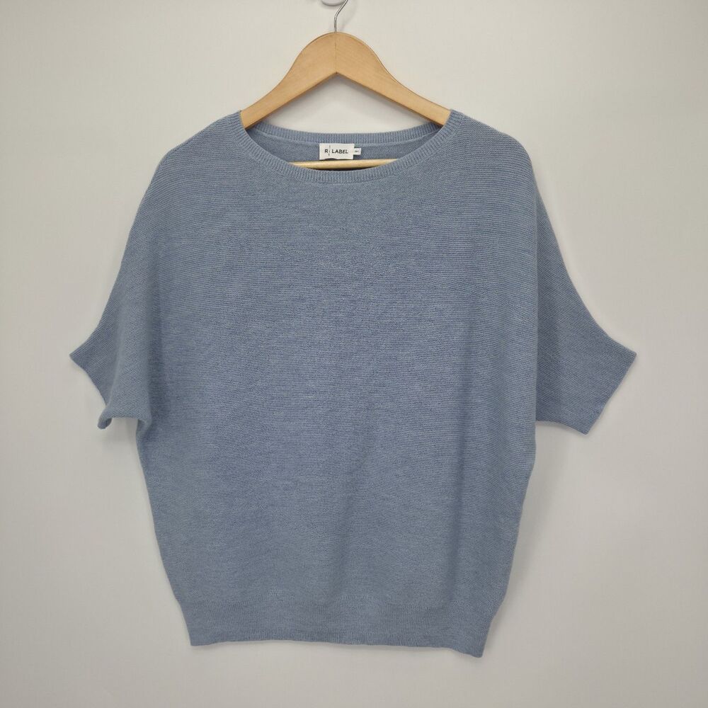 Reset R Label 100% Wool Short Sleeve Knit Sweater Light Blue Women’s S/M